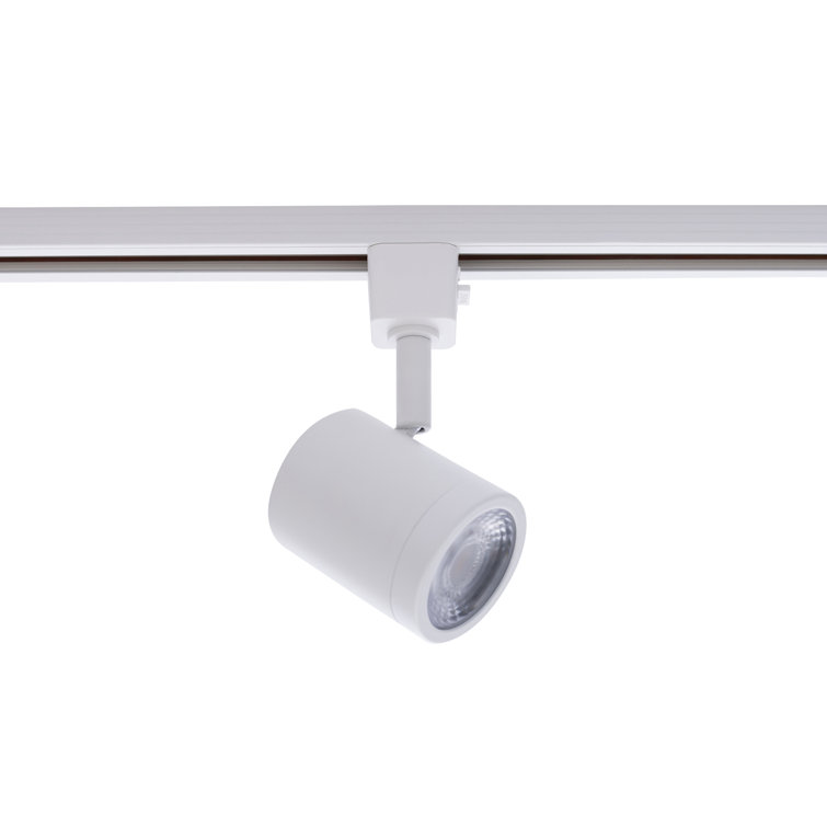 Sleek White Aluminum LED Track Light with Frosted Glass Lens, 2-Pack