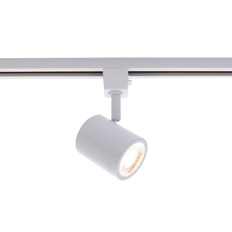 Sleek White Aluminum LED Track Light with Frosted Glass Lens, 2-Pack