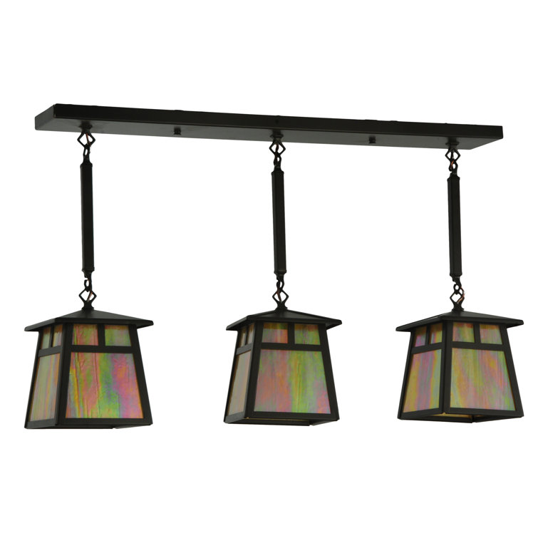 Bronze Glass 3-Light Indoor/Outdoor Globe Pendant