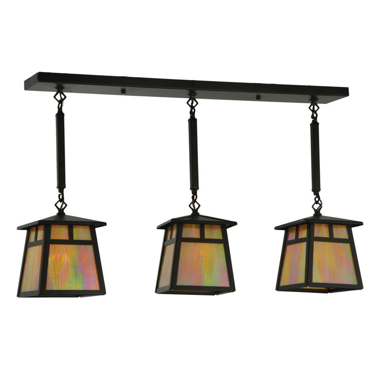 Bronze Glass 3-Light Indoor/Outdoor Globe Pendant