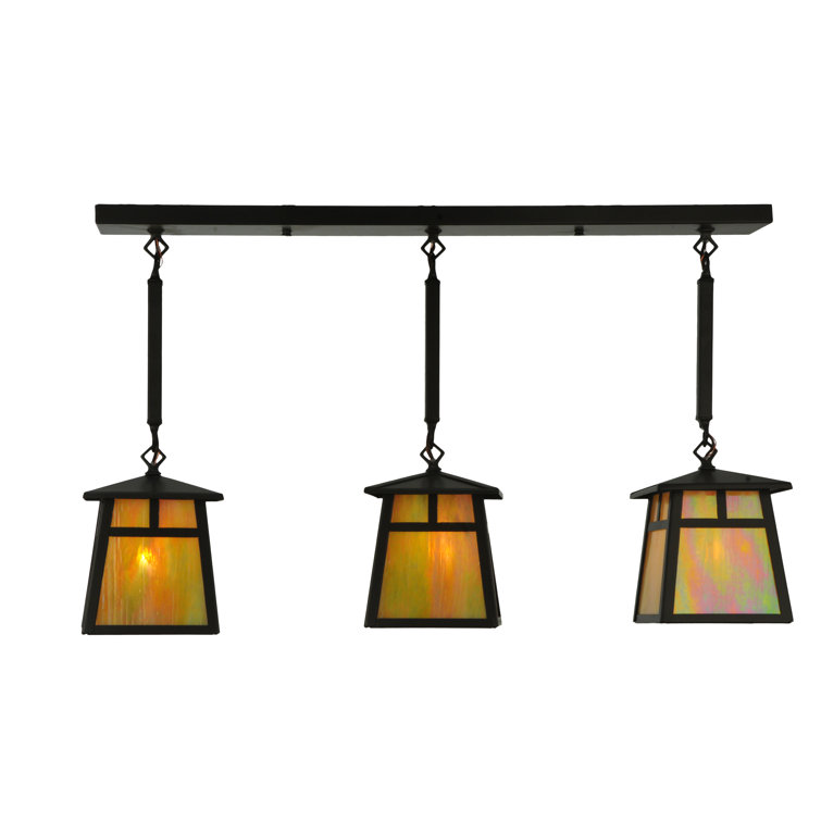 Bronze Glass 3-Light Indoor/Outdoor Globe Pendant