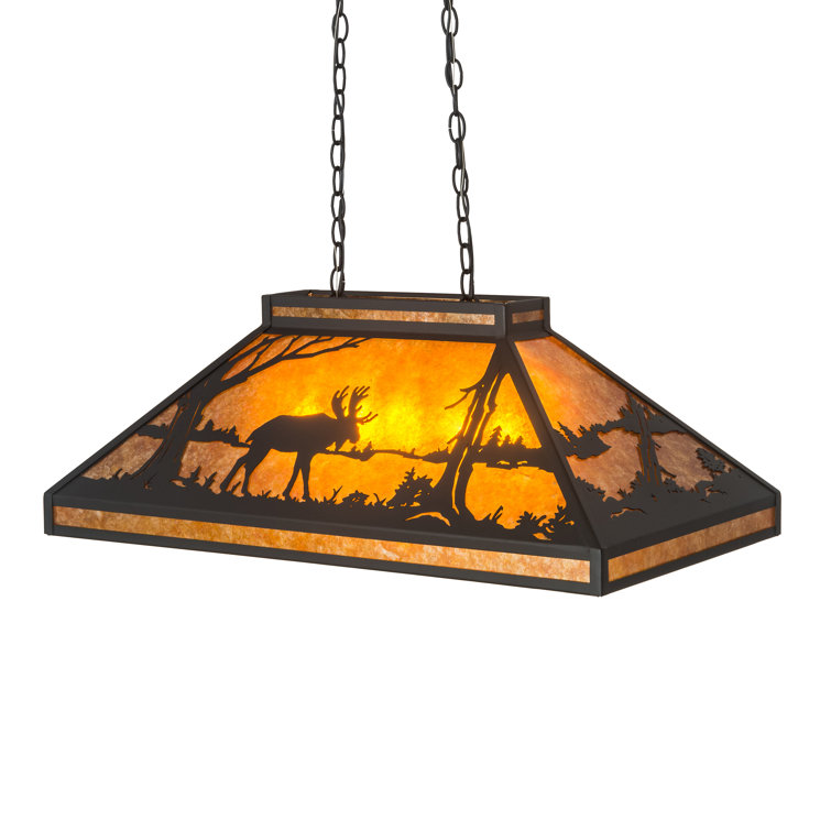 Bronze Glass 6-Light Indoor/Outdoor Island Pendant