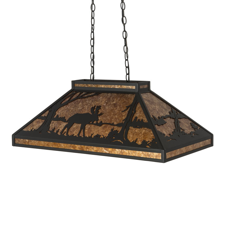 Bronze Glass 6-Light Indoor/Outdoor Island Pendant