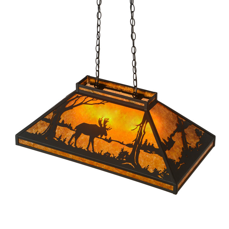 Bronze Glass 6-Light Indoor/Outdoor Island Pendant