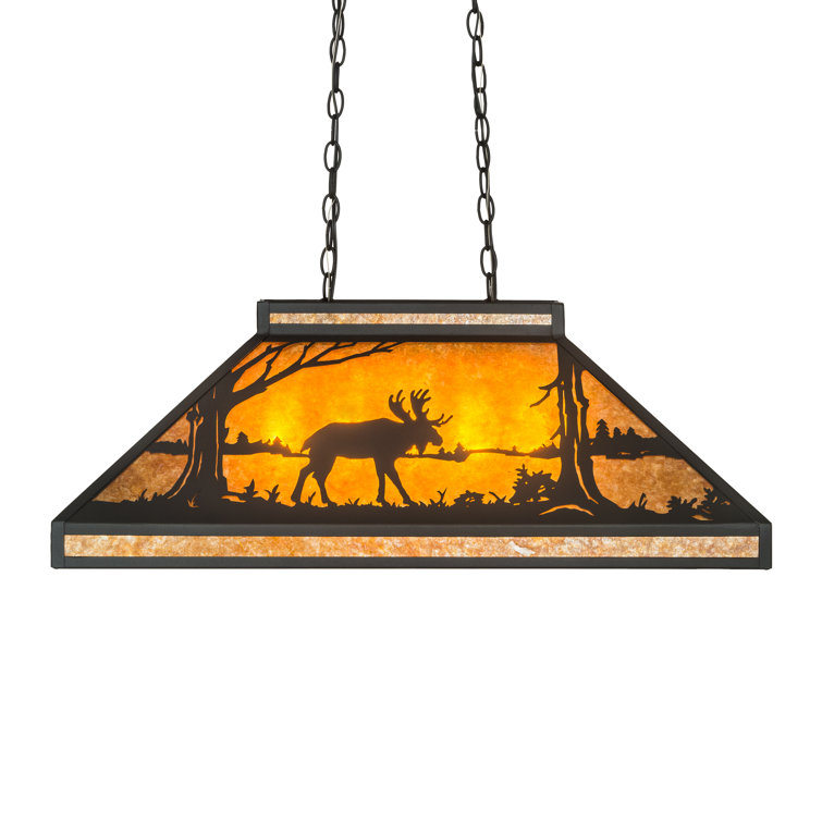 Bronze Glass 6-Light Indoor/Outdoor Island Pendant
