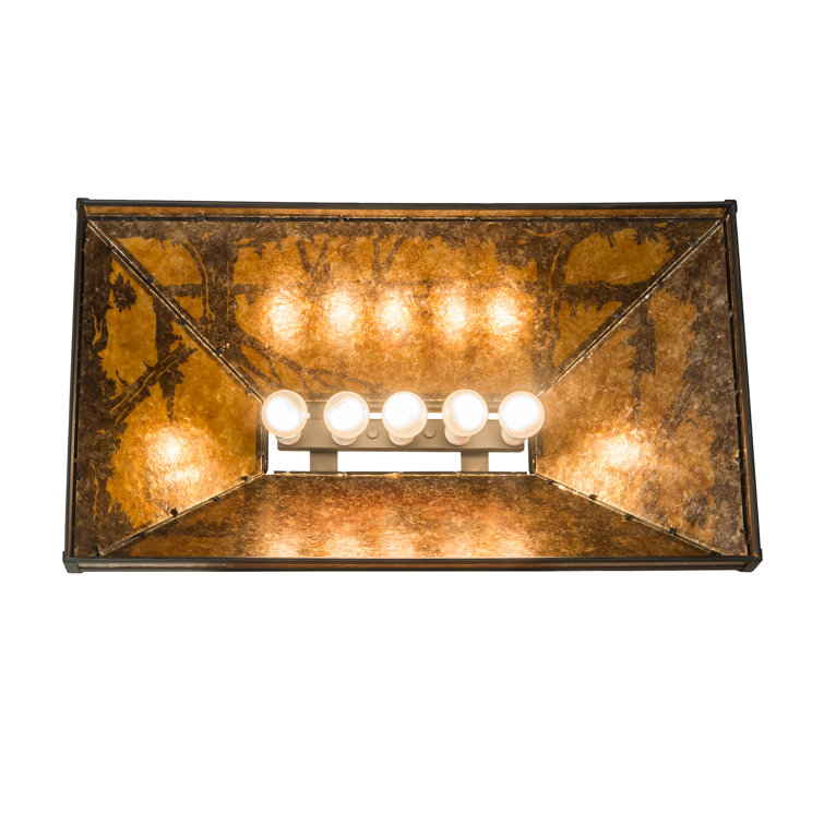 Bronze Glass 6-Light Indoor/Outdoor Island Pendant