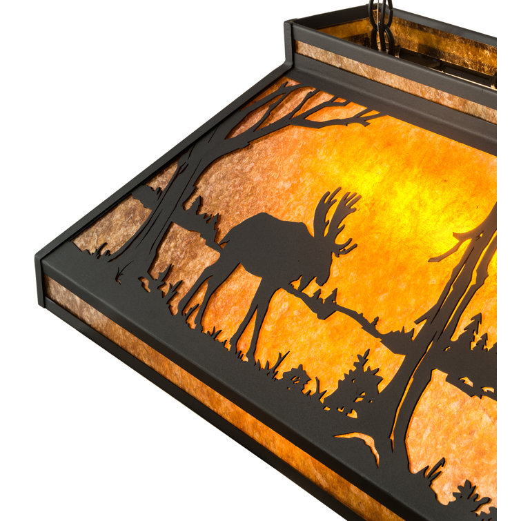 Bronze Glass 6-Light Indoor/Outdoor Island Pendant