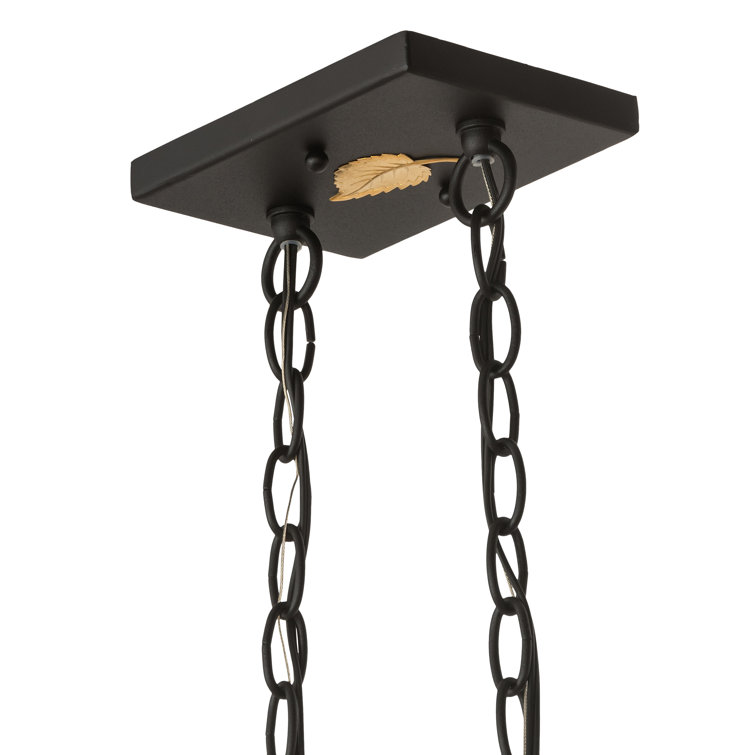 Bronze Glass 6-Light Indoor/Outdoor Island Pendant