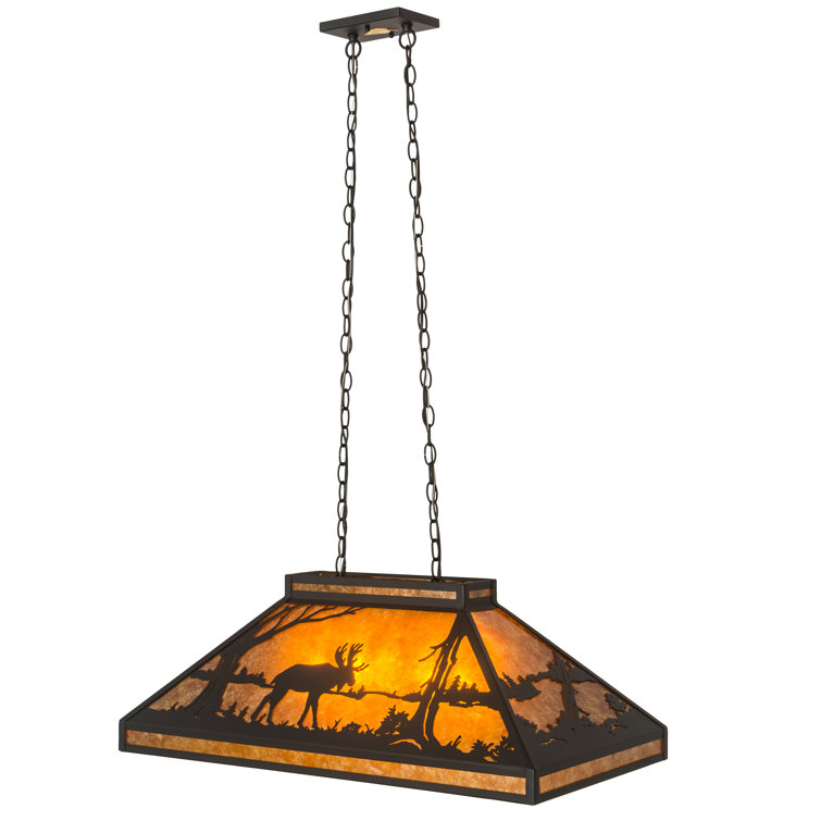 Bronze Glass 6-Light Indoor/Outdoor Island Pendant