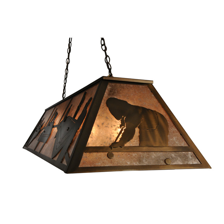 Antique Copper Glass Pool Hall Pendant Light