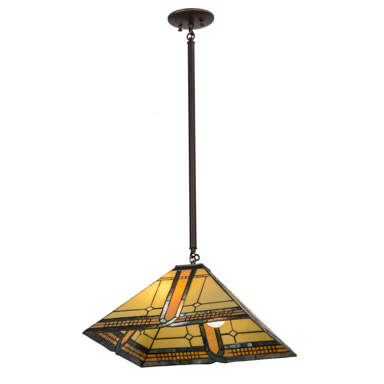 17.5" Sierra Prairie Mission 2-Light Pendant in Mahogany Bronze