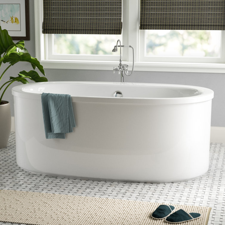 Sunstruck 66" White Acrylic Freestanding Soaking Bathtub