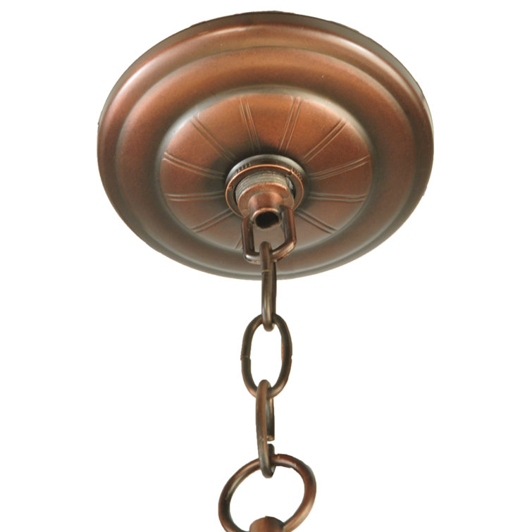 Elegant Honeycomb 3-Light Pendant in Craftsman Brown with Art Glass Shade
