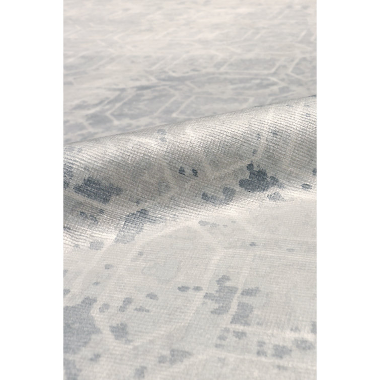 Beverly 6' x 9' Gray Abstract Wool Silk Area Rug