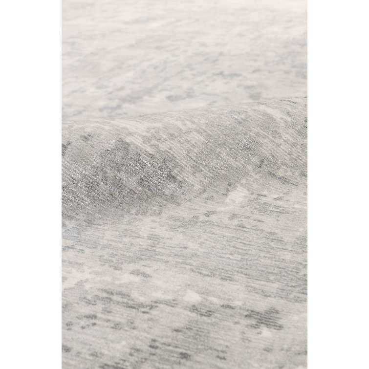 Abstract Elegance Hand-Loomed Viscose Area Rug - 12' x 15' Gray