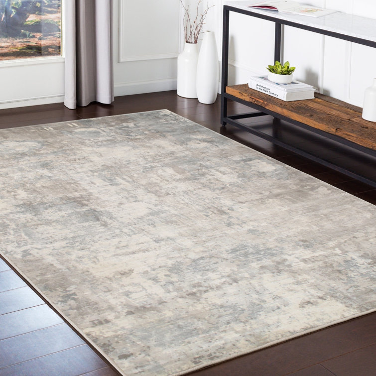 Abstract Elegance Hand-Loomed Viscose Area Rug - 12' x 15' Gray