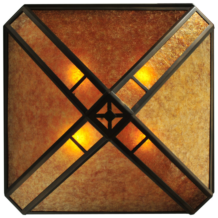 Amber Mica and Copper 4-Light Inverted Pendant