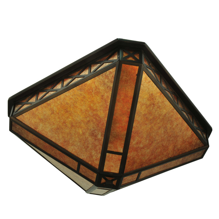 Amber Mica and Copper 4-Light Inverted Pendant