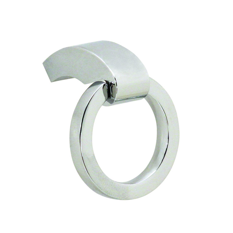 Polished Chrome Modern Drop Ring Cabinet Pull