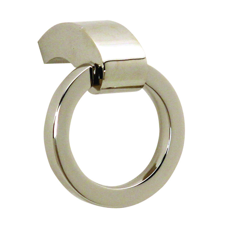 Polished Nickel Modern Drop Bail Ring Pull