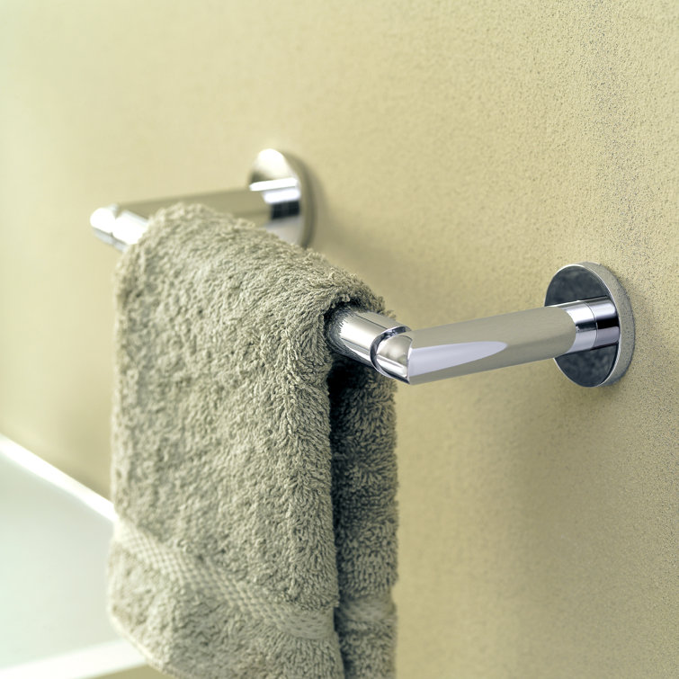 Sine Collection 9.8'' Polished Chrome Solid Brass Wall Towel Bar