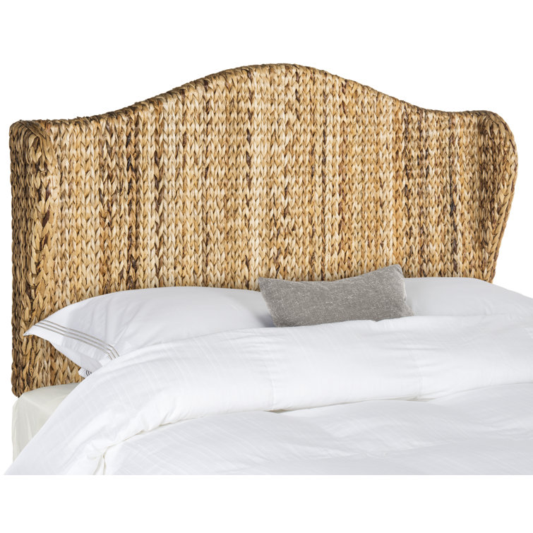 Transitional Nadine Winged Full Headboard in Natural Brown