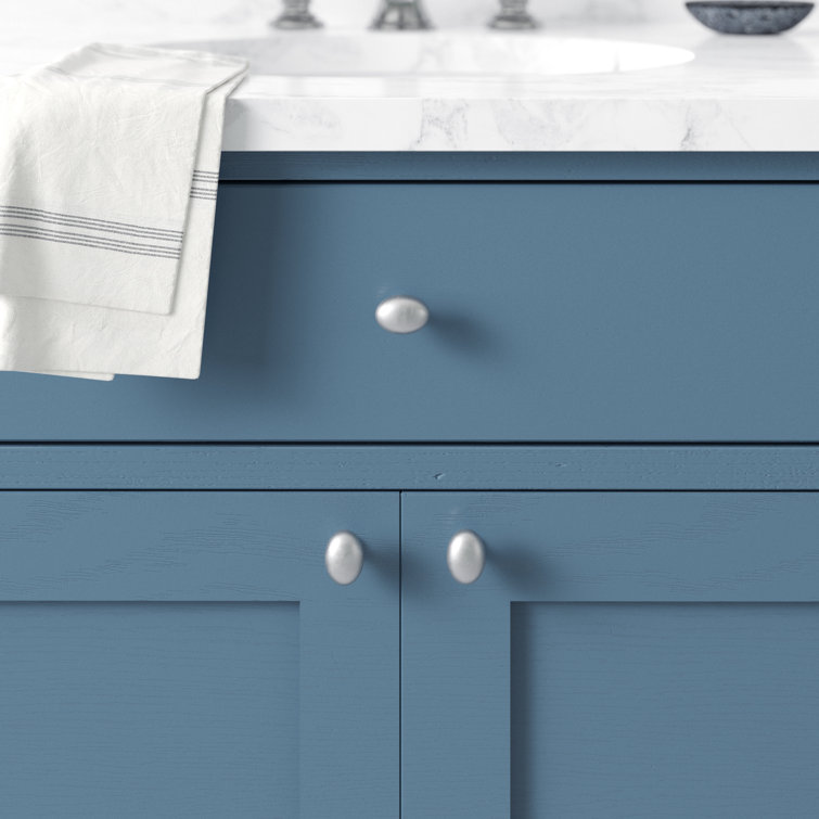 Polished Chrome Oval Modern Cabinet Knob with Mounting Hardware