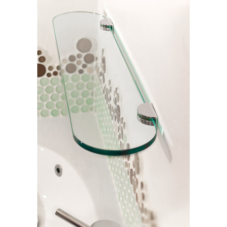 Satin Nickel Wall Mounted Glass Shower Shelf