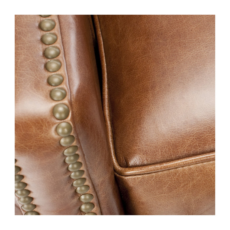 Buddy Contemporary Leather Recliner in Coffee Brown with Birch Wood Legs