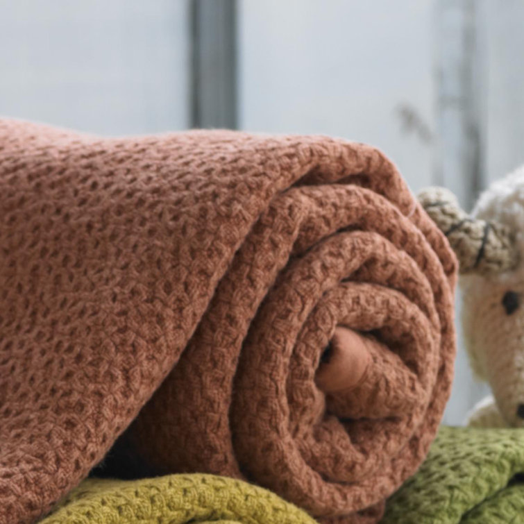 King Size Ginger Organic Cotton Woven Blanket