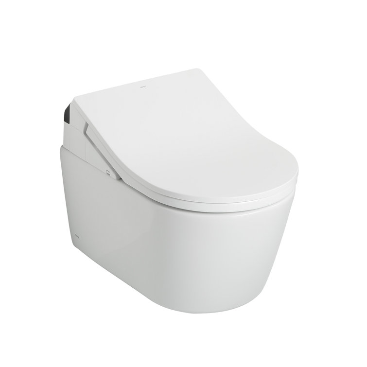 Cotton White Wall-Hung Elongated Toilet Bowl with CeFiONtect
