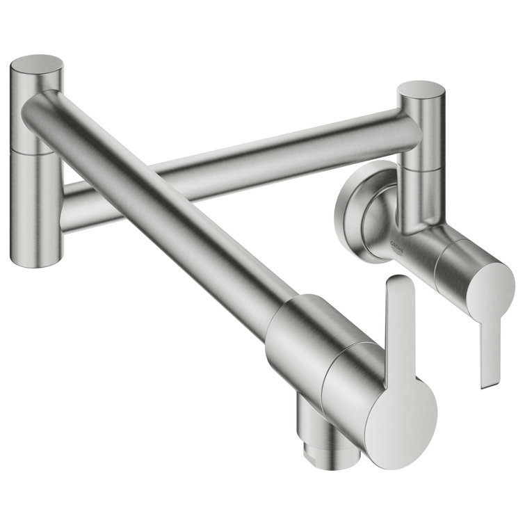 Sleek Stainless Steel Wall-Mounted Modern Pot Filler