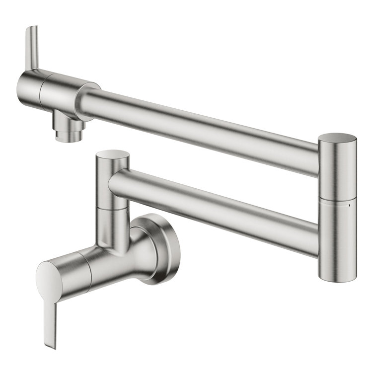 Sleek Stainless Steel Wall-Mounted Modern Pot Filler
