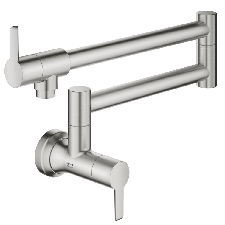 Sleek Stainless Steel Wall-Mounted Modern Pot Filler
