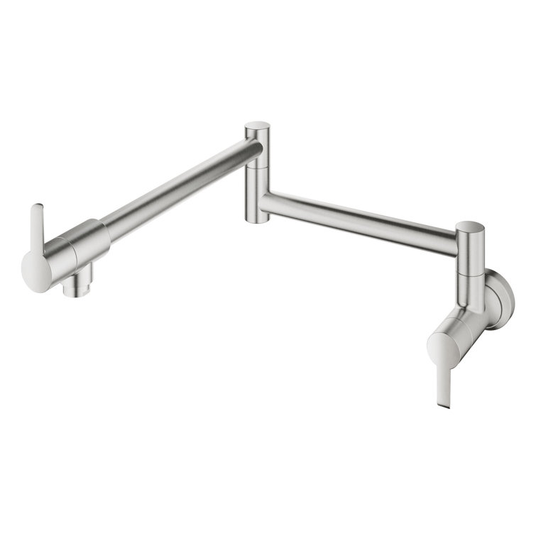 Sleek Stainless Steel Wall-Mounted Modern Pot Filler