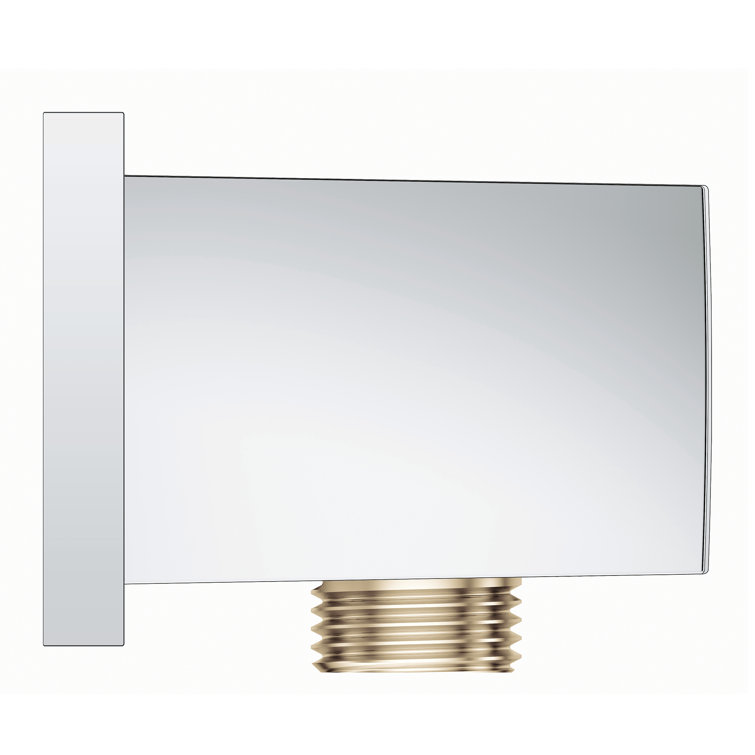 Euphoria Cube Modern Chrome Shower Wall Union with Backflow Prevention