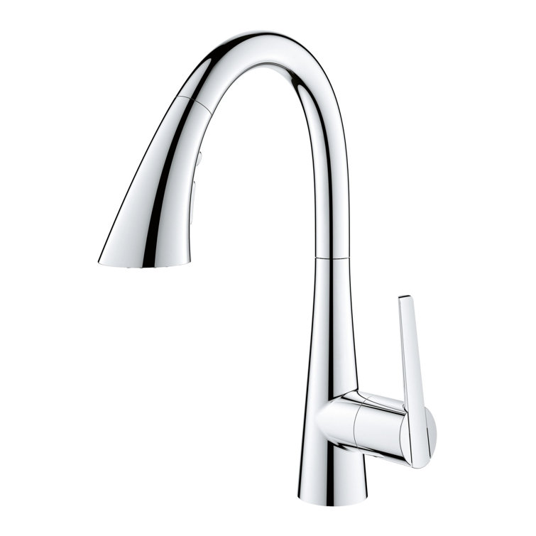 Chrome Modern Pull-Down Kitchen Faucet with Spray
