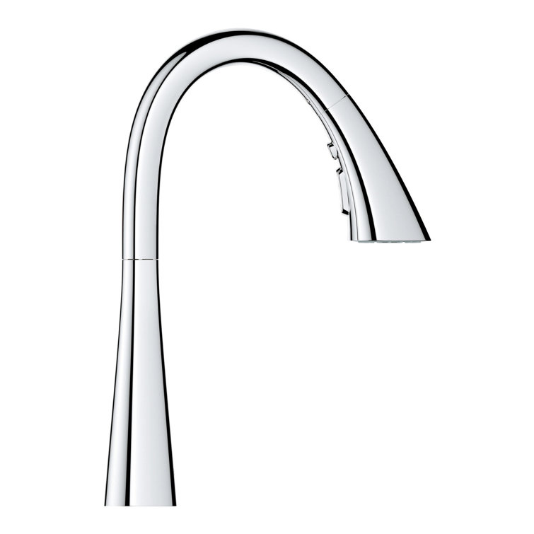 Chrome Modern Pull-Down Kitchen Faucet with Spray