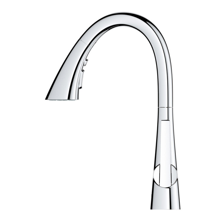 Chrome Modern Pull-Down Kitchen Faucet with Spray
