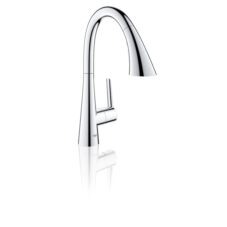 Chrome Modern Pull-Down Kitchen Faucet with Spray