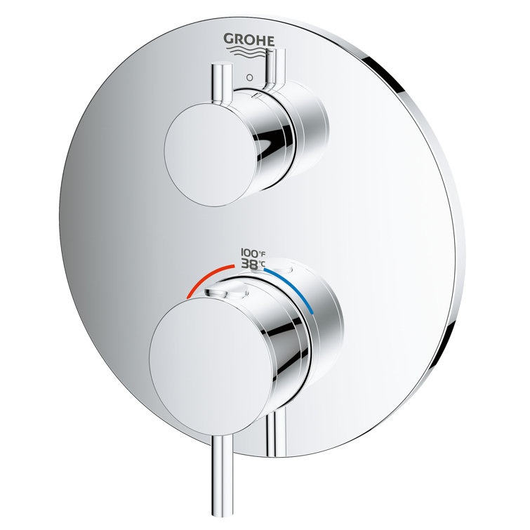 Sleek Brushed Nickel 2-Handle Modern Shower Trim