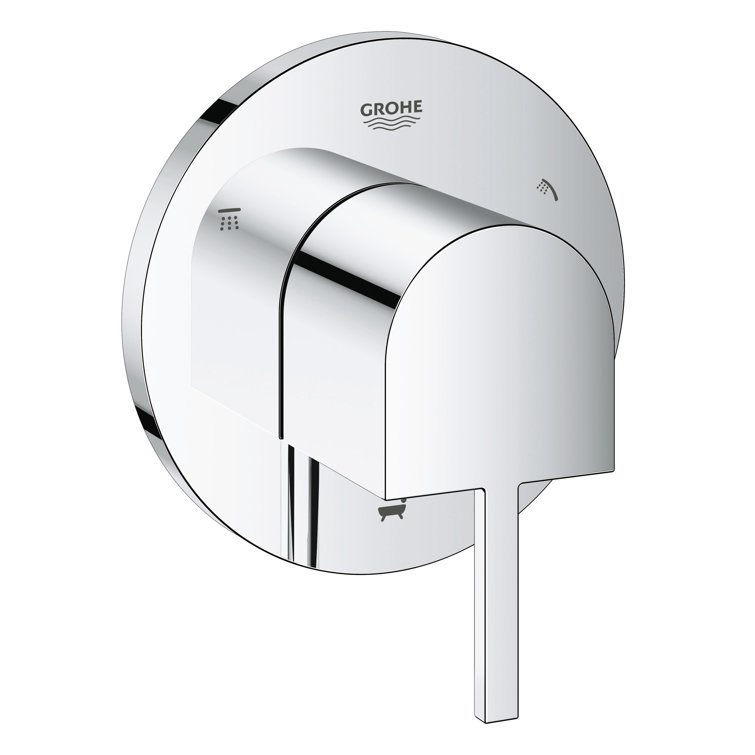 Modern Chrome 3-Way Diverter Shower Trim with Lever