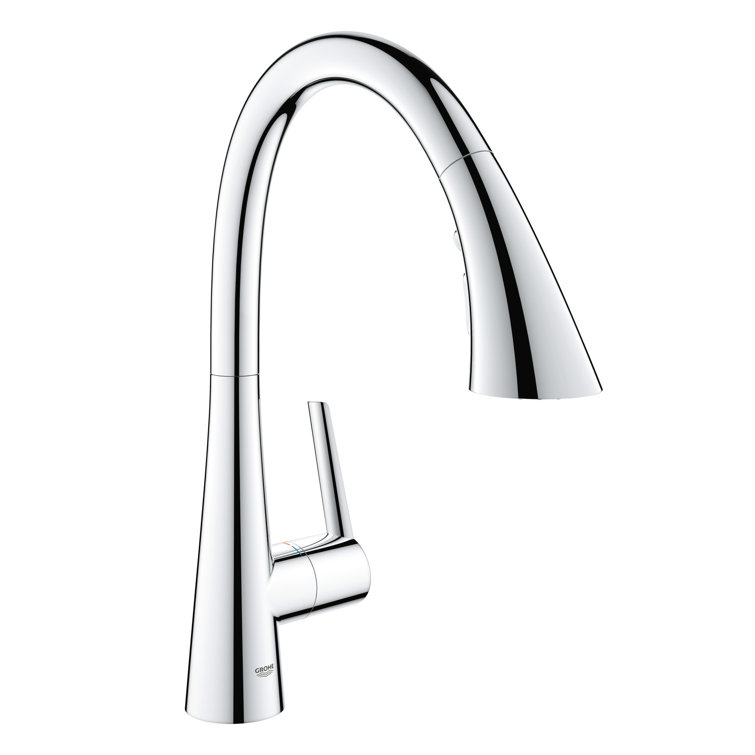 Chrome Single-Handle Pull-Down Kitchen Faucet with Triple Spray