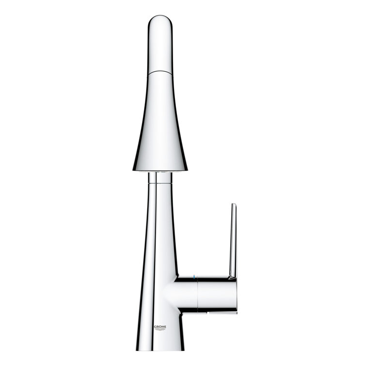 Chrome Single-Handle Pull-Down Kitchen Faucet with Triple Spray