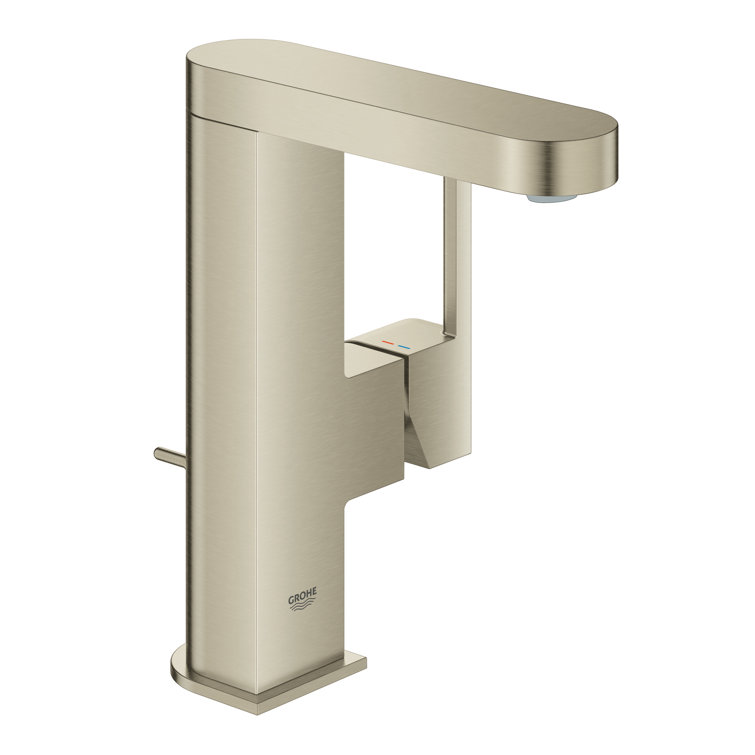 Brushed Nickel Single Hole Modern Bathroom Faucet