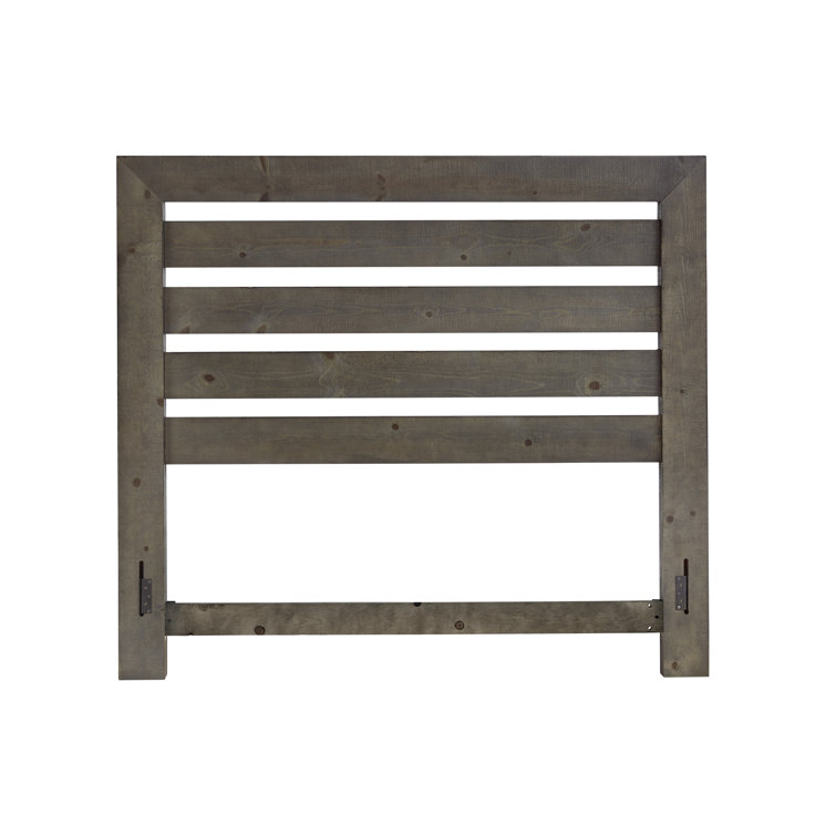 Rustic Farmhouse King Headboard in Distressed Dark Gray Pine