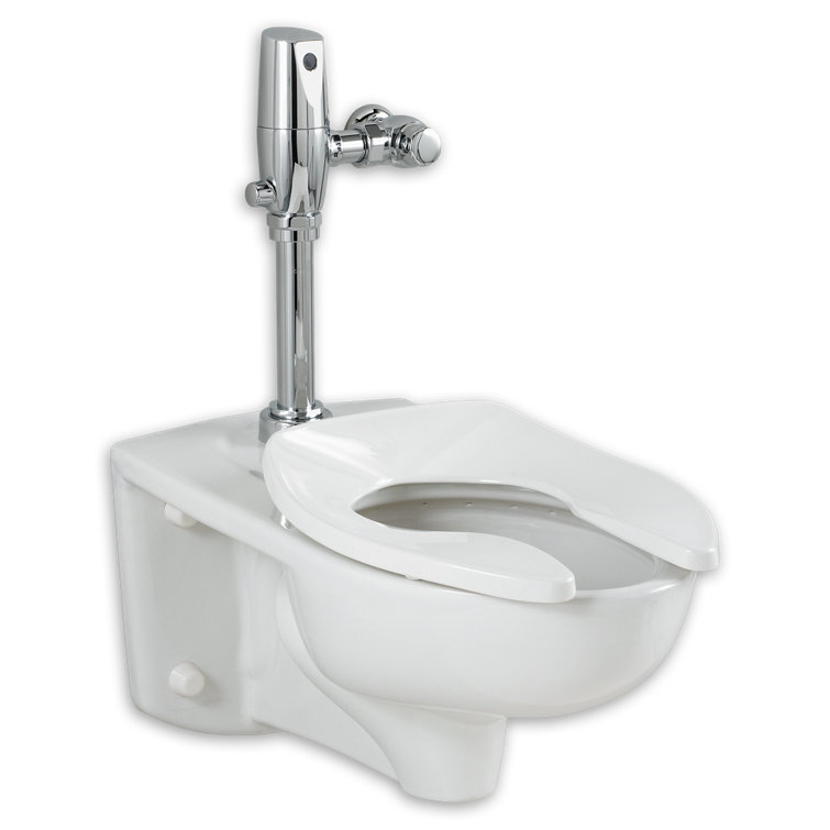 White Elongated Wall Mounted Dual Flush Toilet