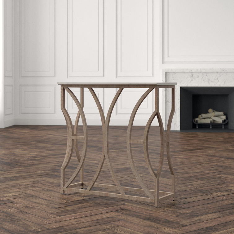 Helen Cloud White Marble & Charcoal Oak Console Table