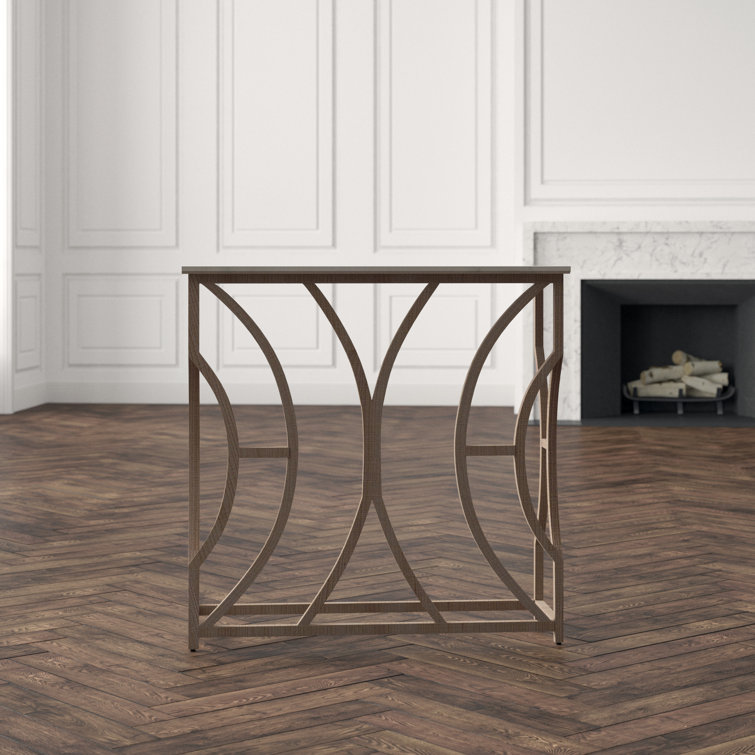 Helen Cloud White Marble & Charcoal Oak Console Table