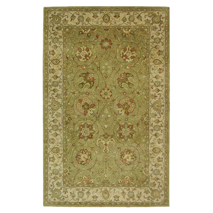 Sage and Beige Hand Tufted Wool Area Rug